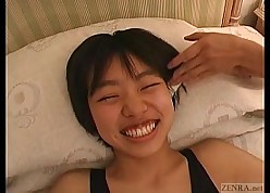 Subtitled undiluted Japanese teen sneeze together with make laugh jesting